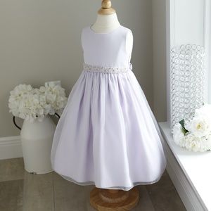 Lilac Lavender Dress Organza Satin Flower Girl Special Occasion Girl's size 3T